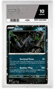 2026 POKEMON PBL EN Pitch Black-HOLO #056 ZARUDE MPE 10 GEM/MT — graded card up for auction