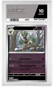 2026 POKEMON CRI EN CHAOS RISING-REV HOLO #039 Trevenant MPE 10 GEM/MT — graded card up for auction
