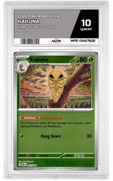 2026 POKEMON CRI EN CHAOS RISING-REV HOLO #002 Kakuna MPE 10 GEM/MT — graded card up for auction