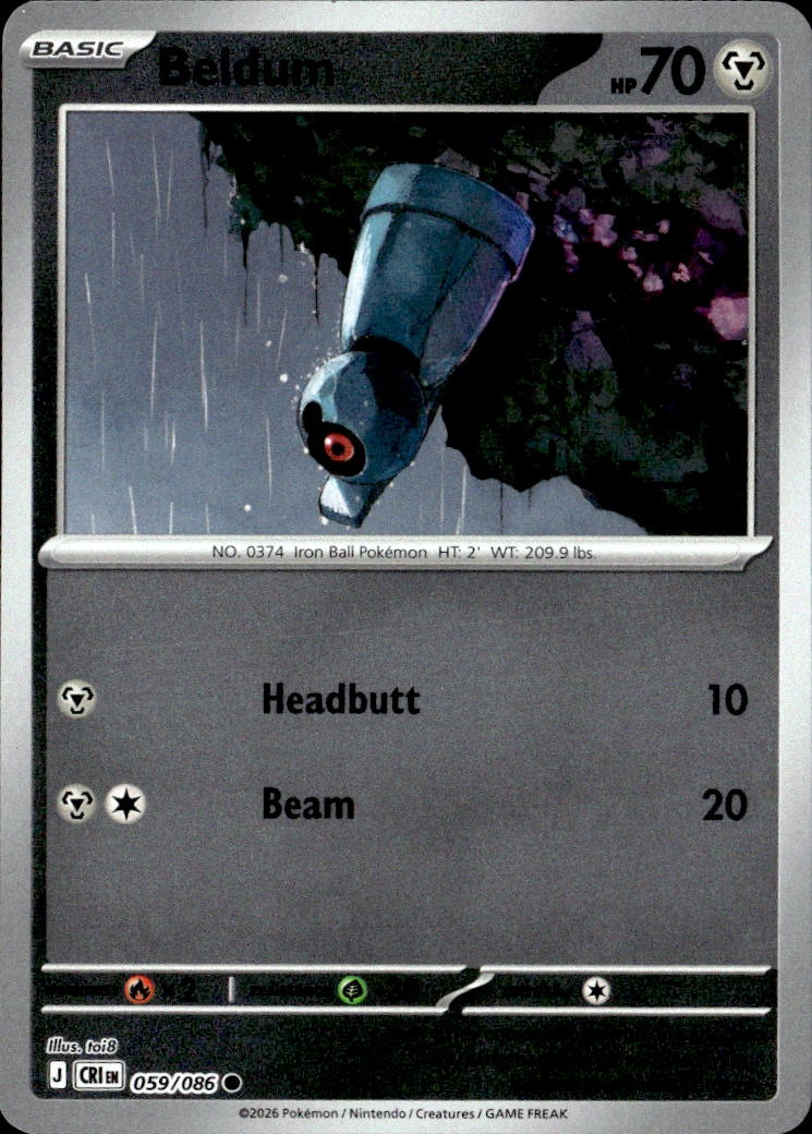 2026 Pokemon Cri En Beldum graded slab