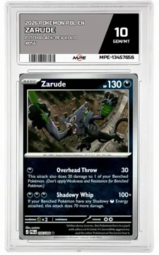 2026 POKEMON PBL EN PITCH BLACK-REV HOLO #056 Zarude MPE 10 GEM/MT — graded card up for auction