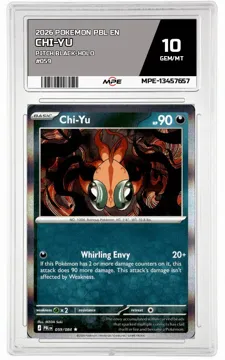 2026 POKEMON PBL EN PITCH BLACK-HOLO #059 Chi-Yu MPE 10 GEM/MT — graded card up for auction