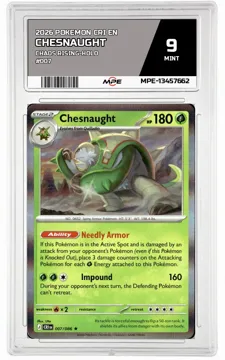 2026 POKEMON CRI EN CHAOS RISING-HOLO #007 Chesnaught MPE 9 MINT — graded card up for auction
