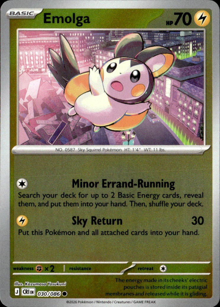 2026 Pokemon Cri En Emolga graded slab