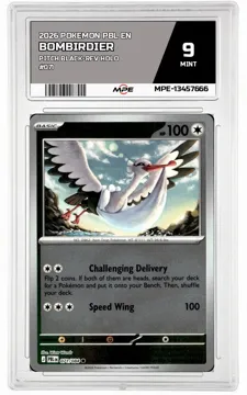 2026 POKEMON PBL EN PITCH BLACK-REV HOLO #071 Bombirdier MPE 9 MINT — graded card up for auction