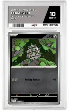 2026 POKEMON CRI EN CHAOS RISING-REV HOLO #062 Ferroseed MPE 10 GEM/MT — graded card up for auction