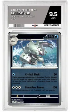 2026 POKEMON CRI EN CHAOS RISING-REV HOLO #026 GOLISOPOD MPE 9.5 MINT+ — graded card up for auction