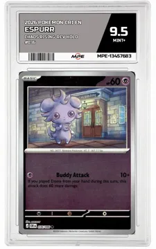 2026 POKEMON CRI EN CHAOS RISING-REV HOLO #036 ESPURR MPE 9.5 MINT+ — graded card up for auction