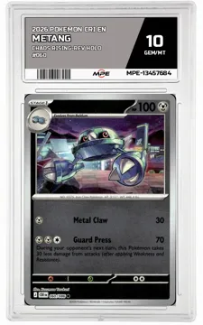 2026 POKEMON CRI EN CHAOS RISING-REV HOLO #060 METANG MPE 10 GEM/MT — graded card up for auction
