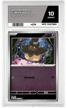 2026 POKEMON CRI EN CHAOS RISING-REV HOLO #040 Pumpkaboo MPE 10 GEM/MT — graded card up for auction