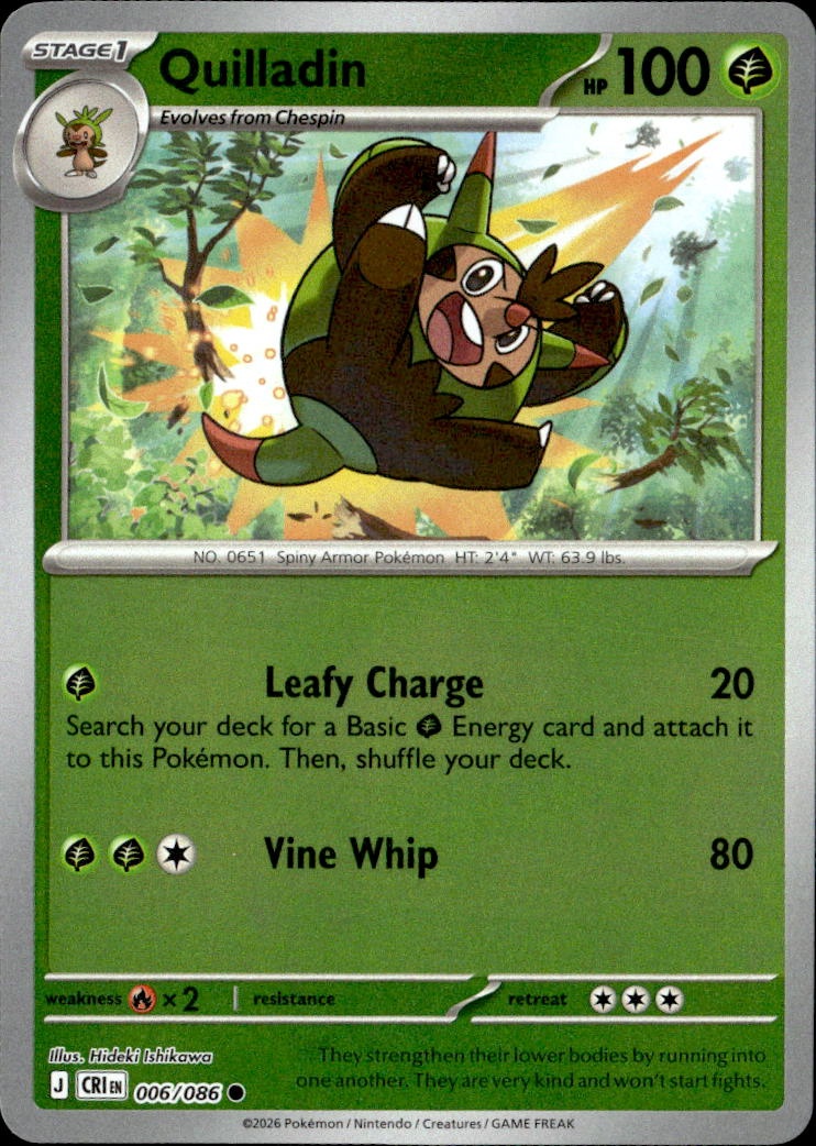 2026 Pokemon Cri En Quilladin graded slab