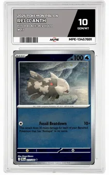 2026 POKEMON PBL EN PITCH BLACK-REV HOLO #017 Relicanth MPE 10 GEM/MT — graded card up for auction