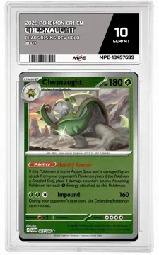 2026 POKEMON CRI EN CHAOS RISING-REV HOLO #007 Chesnaught MPE 10 GEM/MT — graded card up for auction