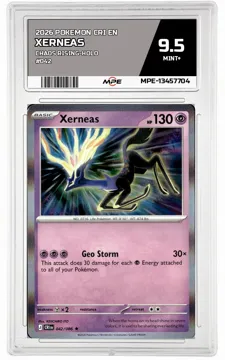2026 POKEMON CRI EN CHAOS RISING-HOLO #042 Xerneas MPE 9.5 MINT+ — graded card up for auction
