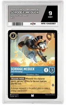 2024 DISNEY LORCANA EN 3 Into the Inklands #155 SCROOGE MCDUCK MPE 9 MINT — graded card up for auction