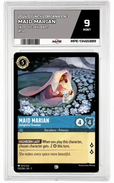 2024 DISNEY LORCANA EN 3 Into the Inklands #150 MAID MARIAN MPE 9 MINT — graded card up for auction