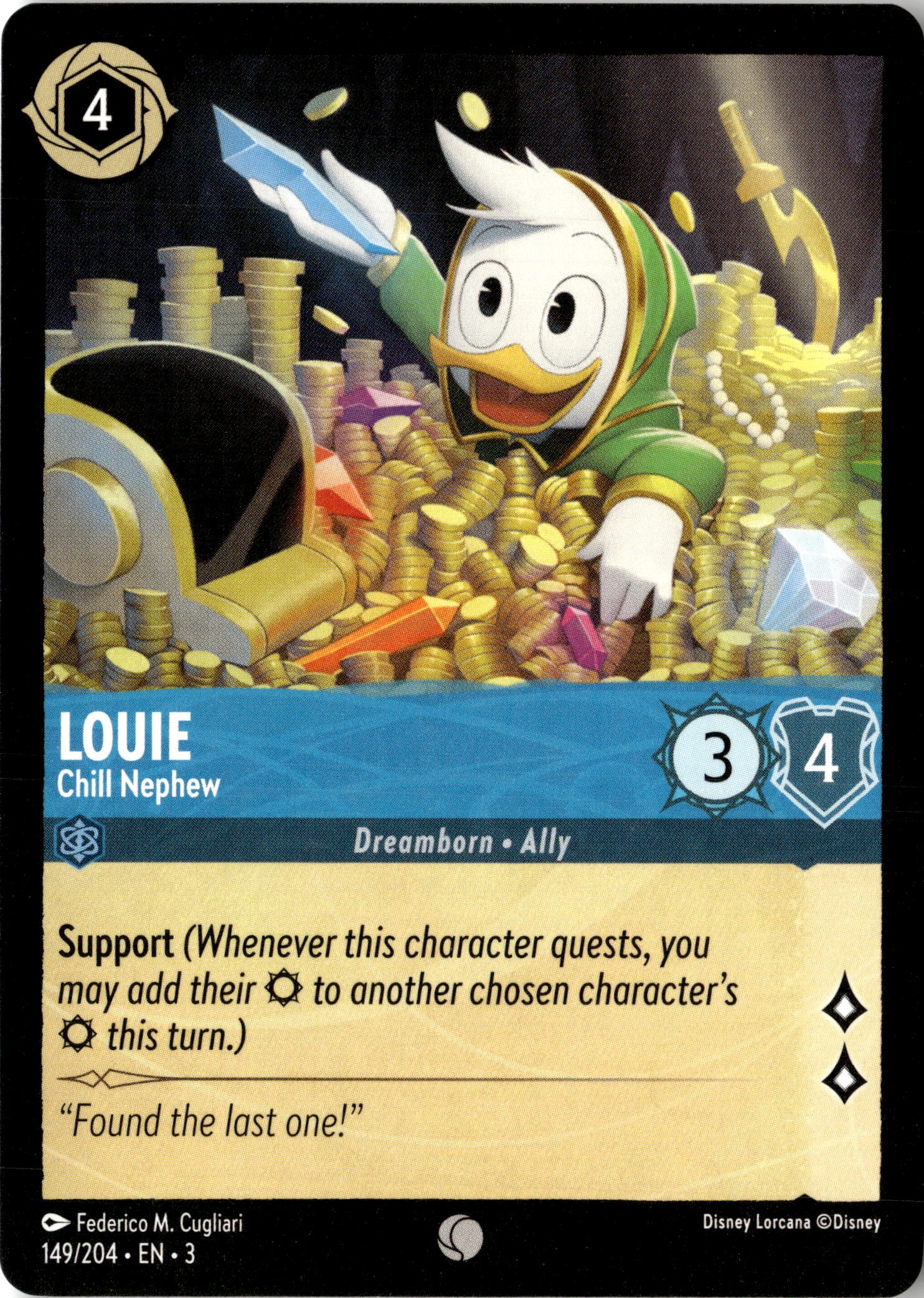 2024 Disney Lorcana En 3 Louie graded slab