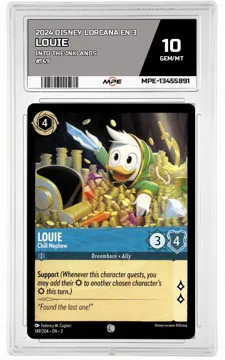 2024 DISNEY LORCANA EN 3 Into the Inklands #149 LOUIE MPE 10 GEM/MT — graded card up for auction
