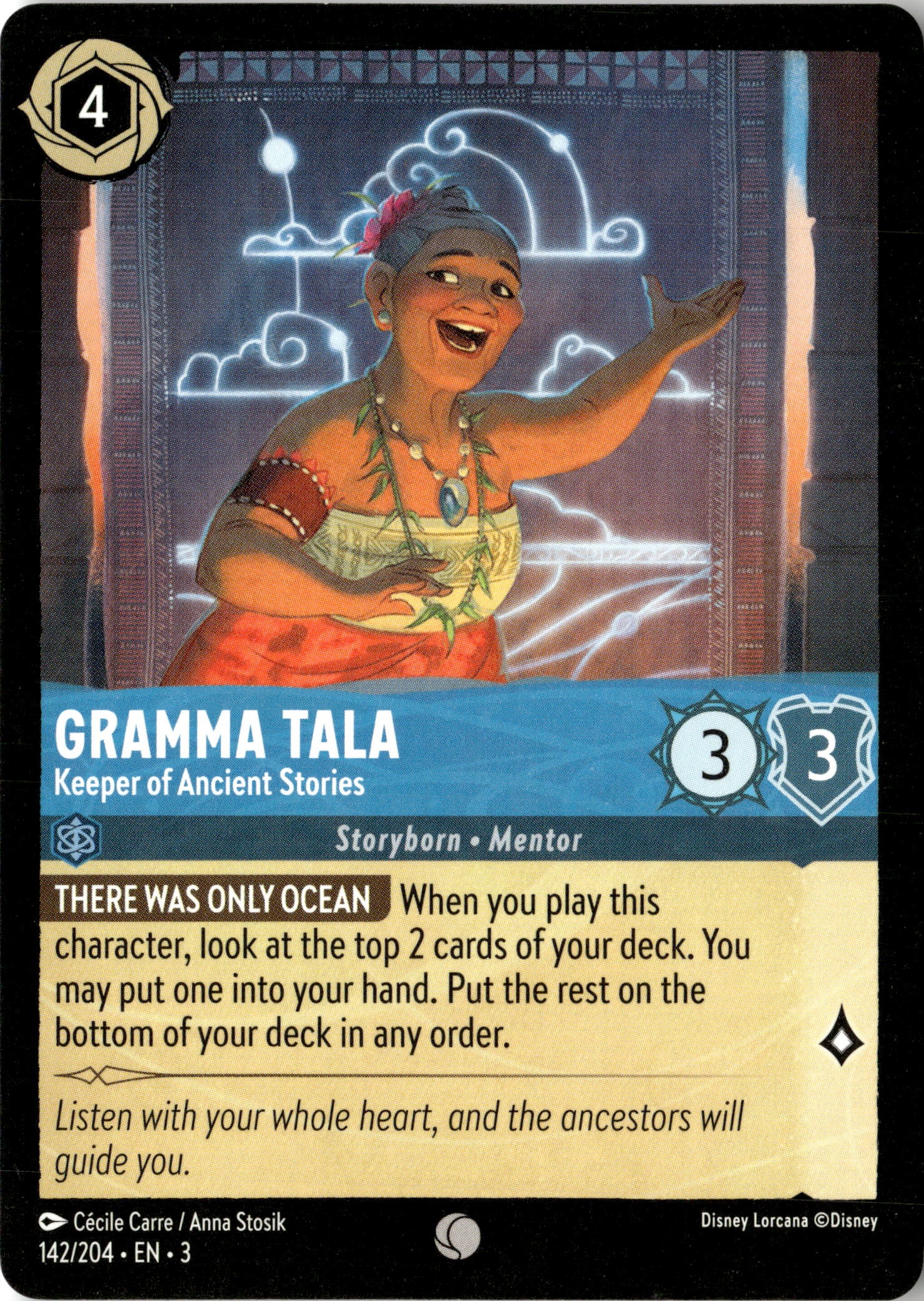 2024 Disney Lorcana En 3 Gramma Tala graded slab