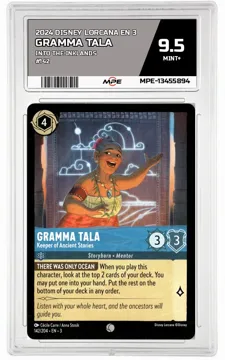 2024 DISNEY LORCANA EN 3 Into the Inklands #142 GRAMMA TALA MPE 9.5 MINT+ — graded card up for auction