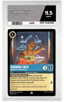 2024 DISNEY LORCANA EN 3 Into the Inklands #142 GRAMMA TALA MPE 9.5 MINT+ — graded card up for auction