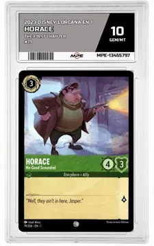 2023 DISNEY LORCANA EN 1 The First Chapter #79 HORACE MPE 10 GEM/MT — graded card up for auction