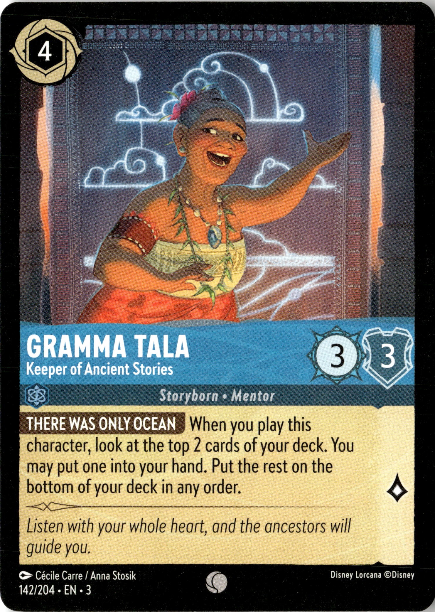 2024 Disney Lorcana En 3 Gramma Tala graded slab
