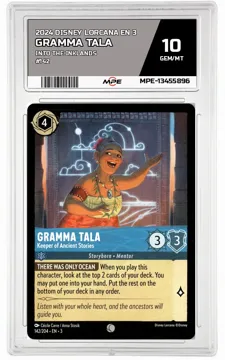 2024 DISNEY LORCANA EN 3 Into the Inklands #142 GRAMMA TALA MPE 10 GEM/MT — graded card up for auction