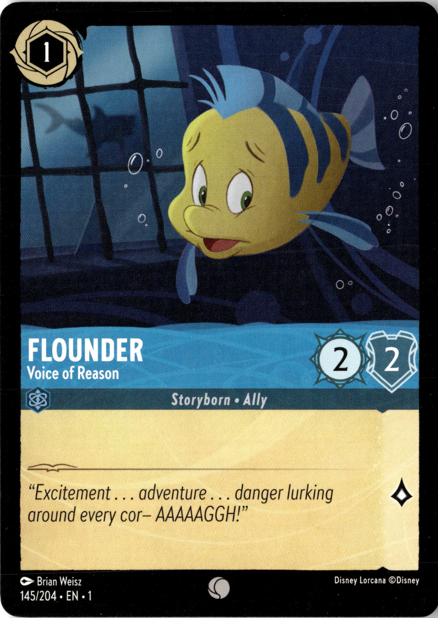 2023 Disney Lorcana En 1 Flounder graded slab