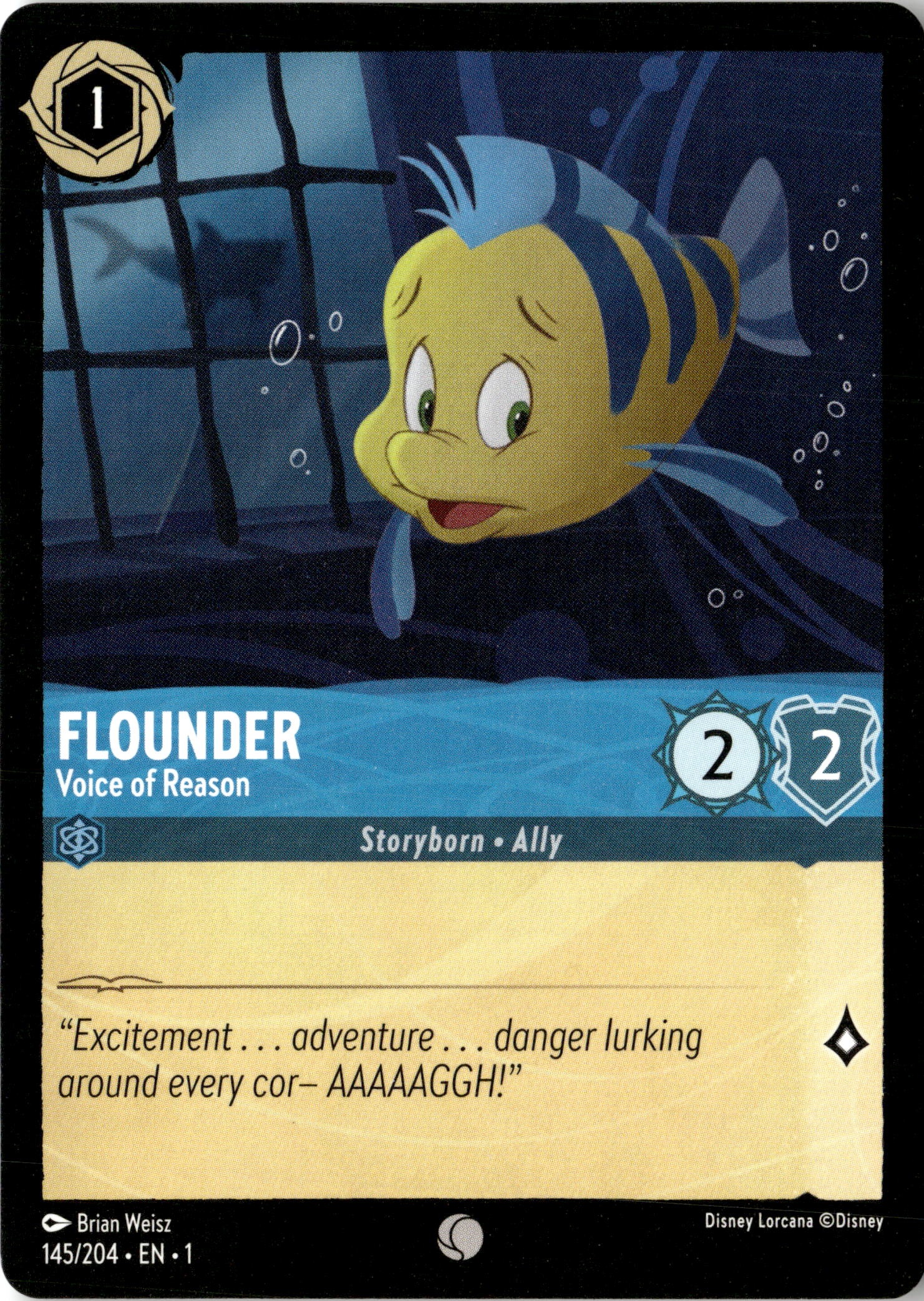 2023 Disney Lorcana En 1 Flounder graded slab