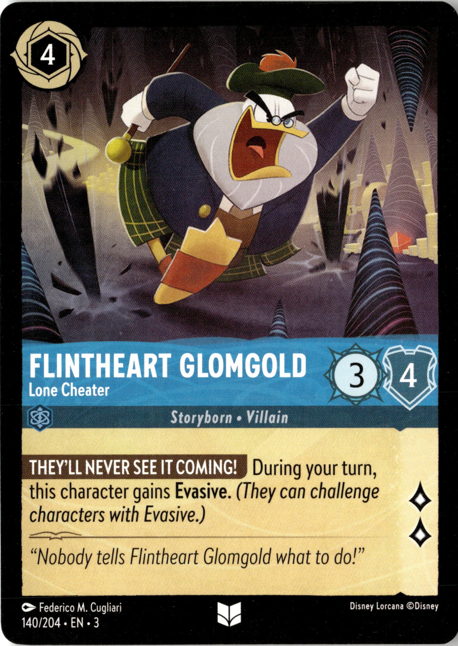 2024 Disney Lorcana En 3 Flintheart Glomgold graded slab