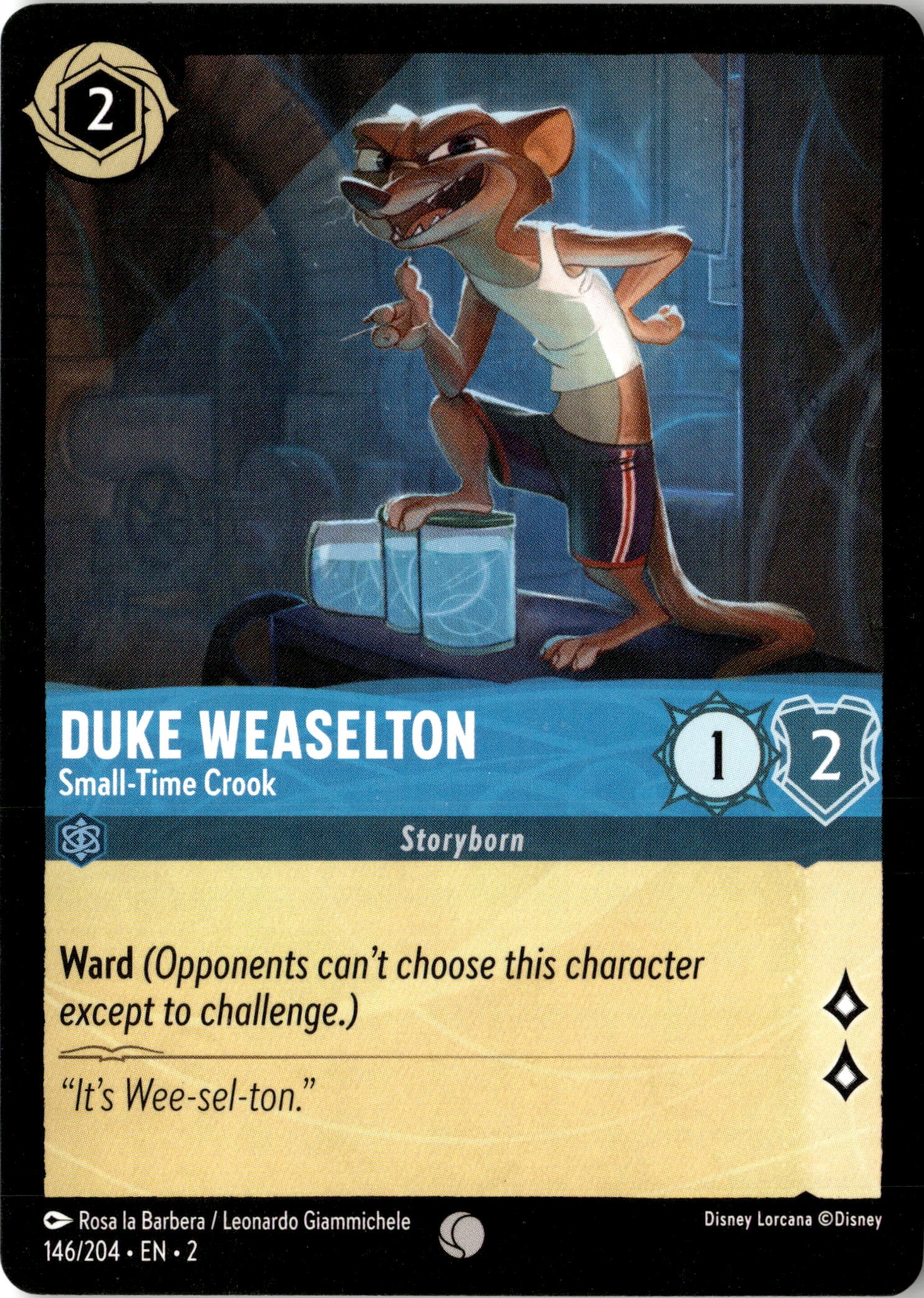 2023 Disney Lorcana En 2 Duke Weaselton graded slab