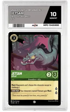 2024 DISNEY LORCANA EN 3 Into the Inklands #76 JETSAM MPE 10 GEM/MT — graded card up for auction
