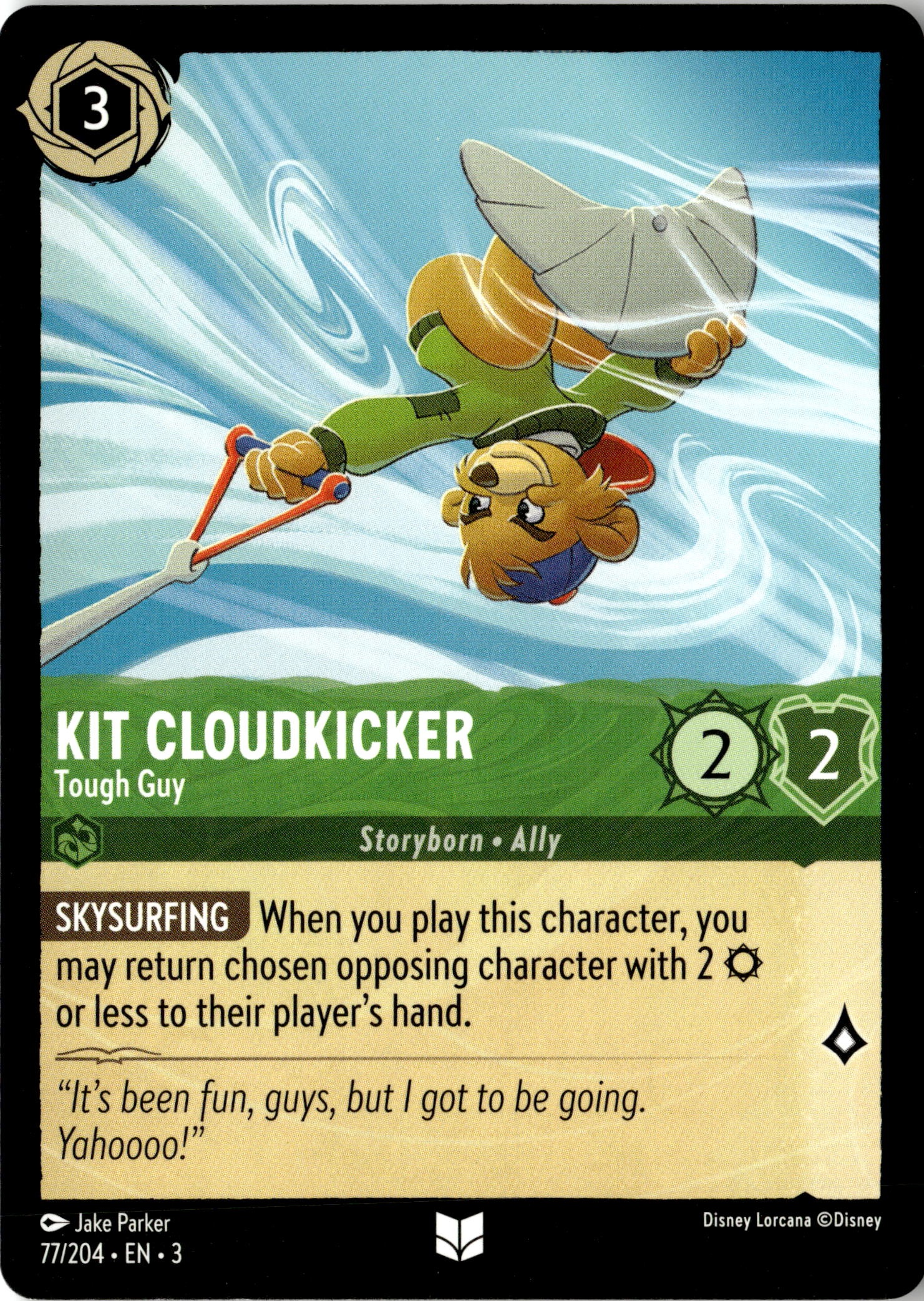 2024 Disney Lorcana En 3 Kit Cloudkicker graded slab
