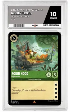 2024 DISNEY LORCANA EN 3 Into the Inklands #84 ROBIN HOOD MPE 10 GEM/MT — graded card up for auction