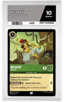 2024 DISNEY LORCANA EN 3 Into the Inklands #92 WILDCAT MPE 10 GEM/MT — graded card up for auction
