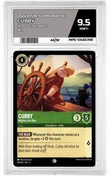 2024 DISNEY LORCANA EN 3 Into the Inklands #69 CUBBY MPE 9.5 MINT+ — graded card up for auction