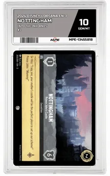 2024 DISNEY LORCANA EN 3 Into the Inklands #3 NOTTINGHAM MPE 10 GEM/MT — graded card up for auction