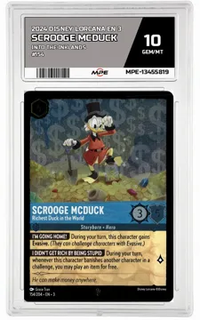 2024 DISNEY LORCANA EN 3 Into the Inklands #154 SCROOGE MCDUCK MPE 10 GEM/MT — graded card up for auction