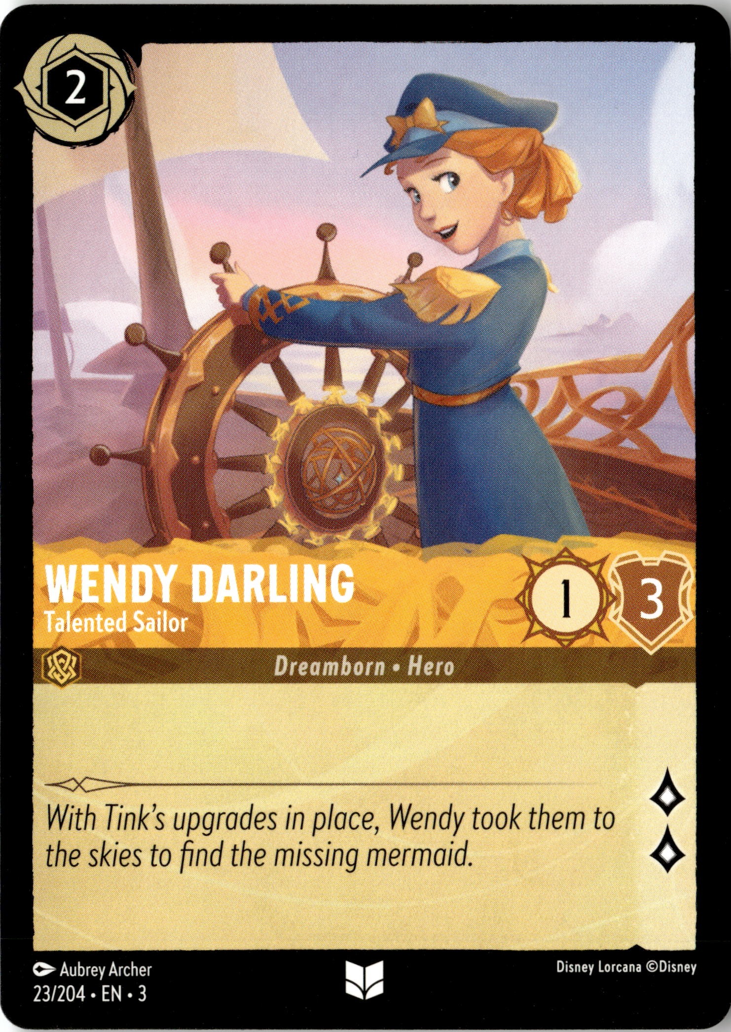 2024 Disney Lorcana En 3 Wendy Darling graded slab