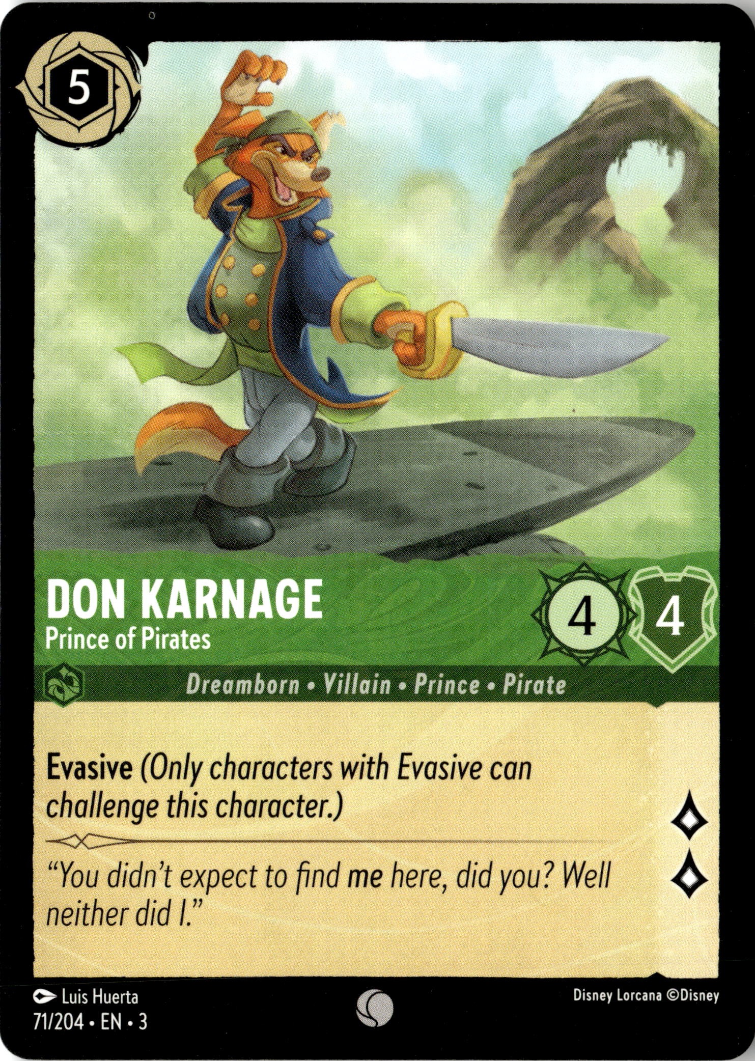 2024 Disney Lorcana En 3 Don Karnage graded slab