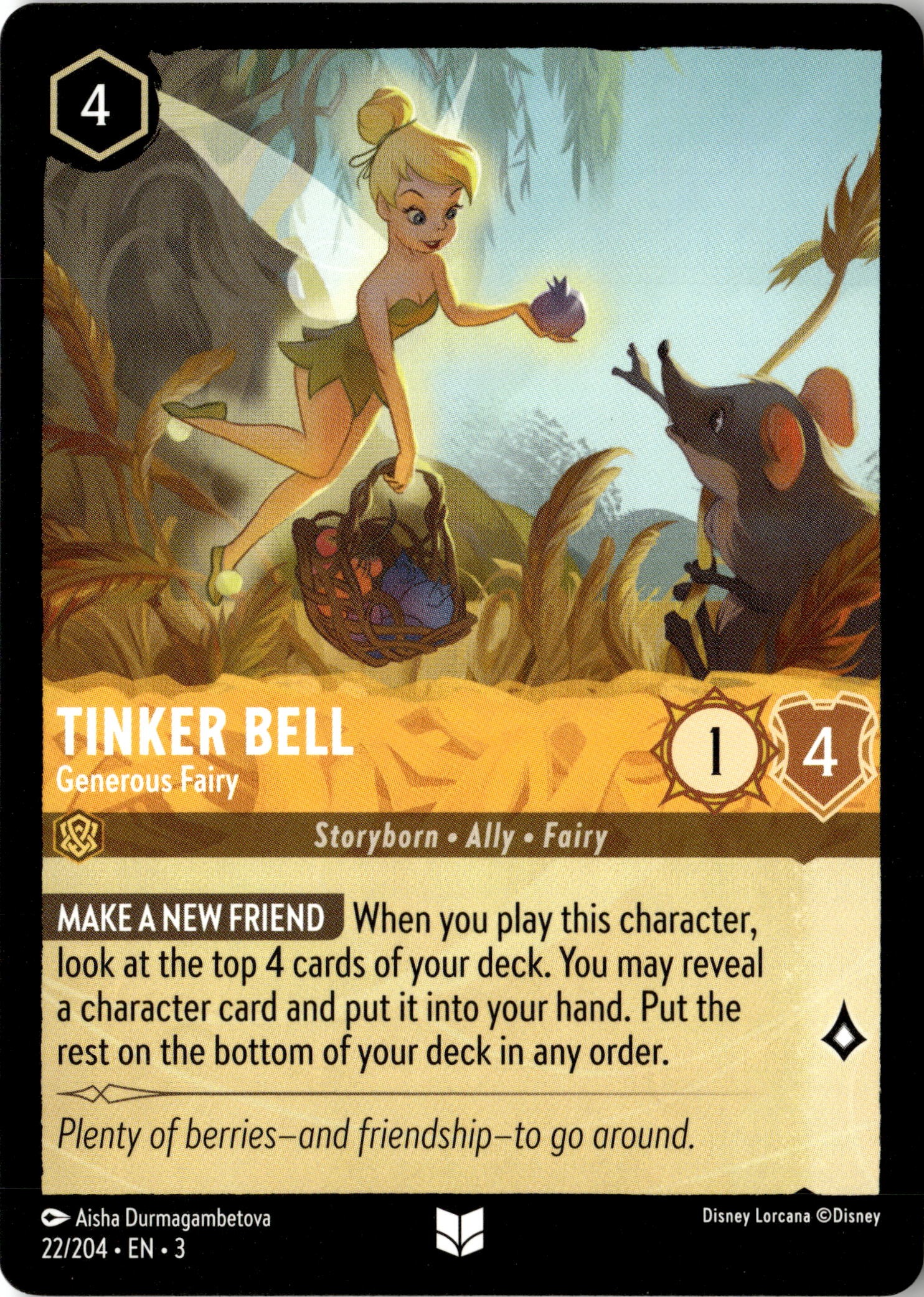2024 Disney Lorcana En 3 Tinker Bell graded slab
