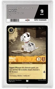 2024 DISNEY LORCANA EN 3 Into the Inklands #21 ROLLY MPE 9 MINT — graded card up for auction