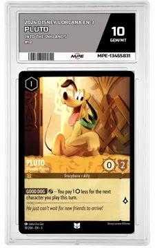 2024 DISNEY LORCANA EN 3 Into the Inklands #18 PLUTO MPE 10 GEM/MT — graded card up for auction