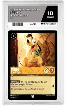 2024 DISNEY LORCANA EN 3 Into the Inklands #18 PLUTO MPE 10 GEM/MT — graded card up for auction