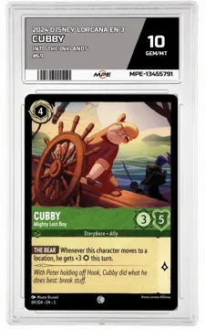 2024 DISNEY LORCANA EN 3 Into the Inklands #69 CUBBY MPE 10 GEM/MT — graded card up for auction