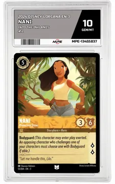 2024 DISNEY LORCANA EN 3 Into the Inklands #12 NANI MPE 10 GEM/MT — graded card up for auction