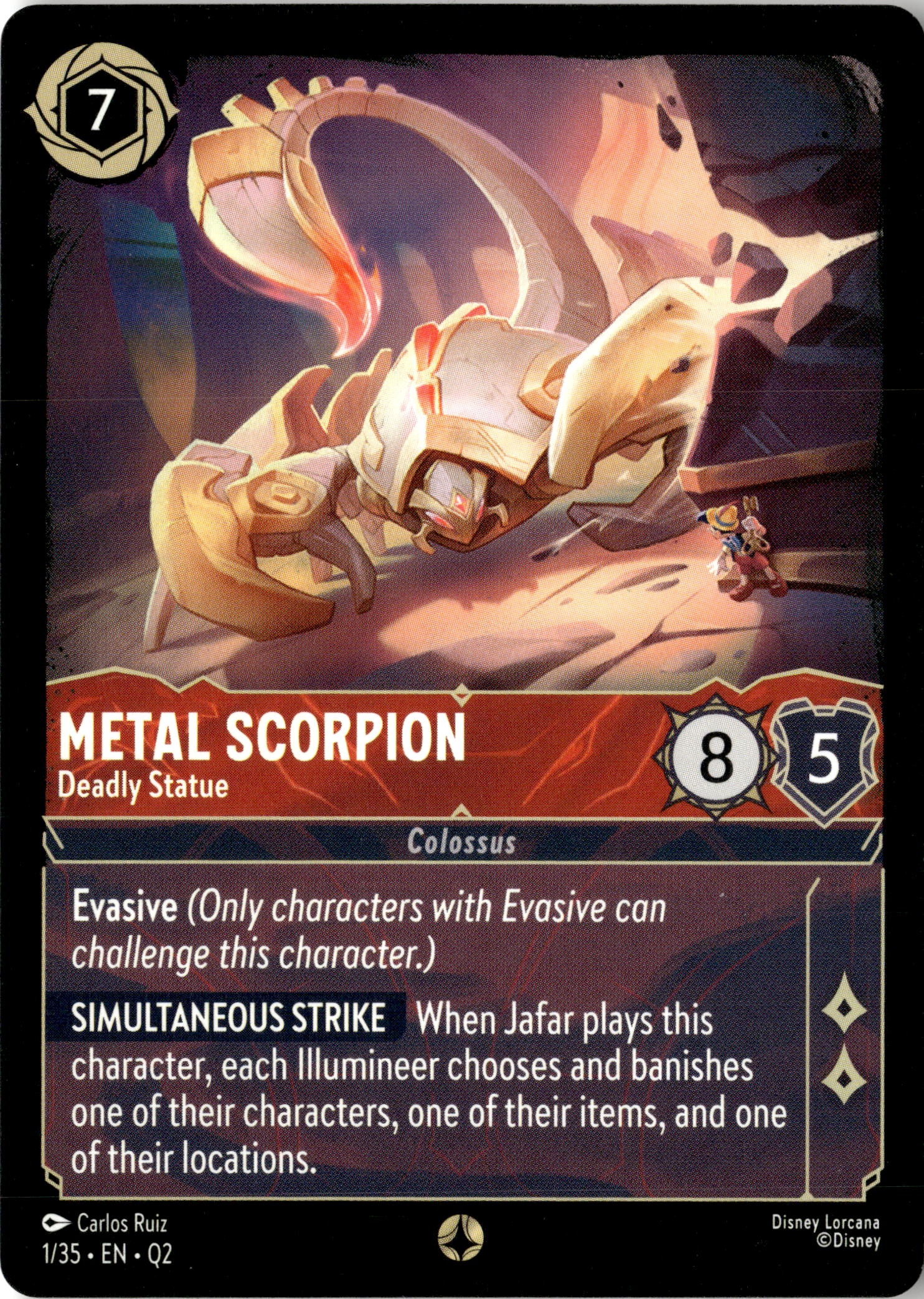 2025 Disney Lorcana En Q2 Metal Scorpion graded slab