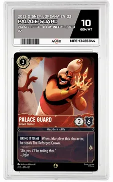 2025 DISNEY LORCANA EN Q2 Palace Heist – Illumineer's Quest #2 PALACE GUARD MPE 10 GEM/MT — graded card up for auction