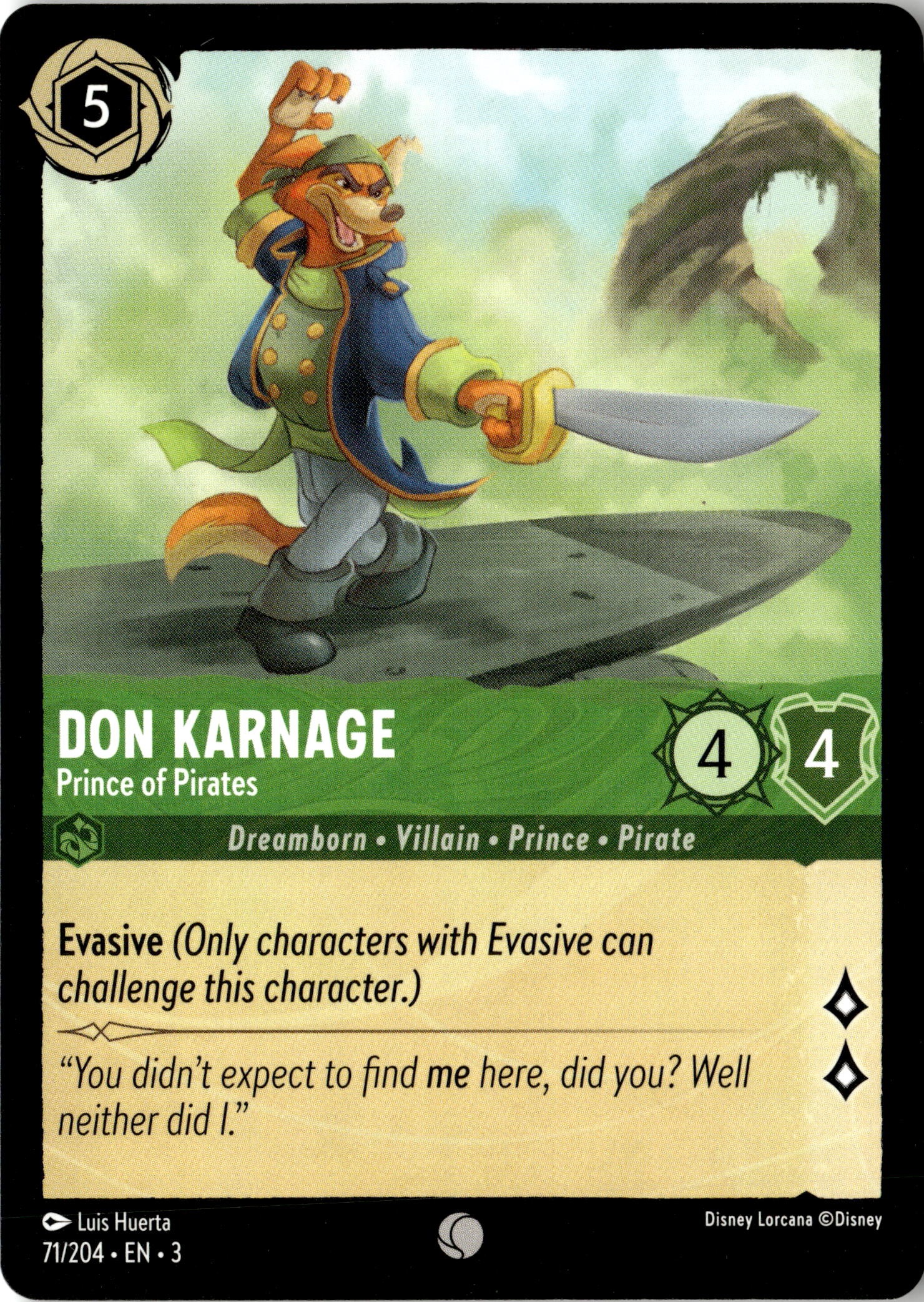 2024 Disney Lorcana En 3 Don Karnage graded slab